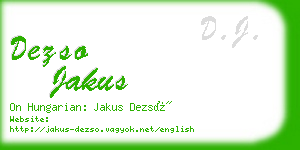 dezso jakus business card